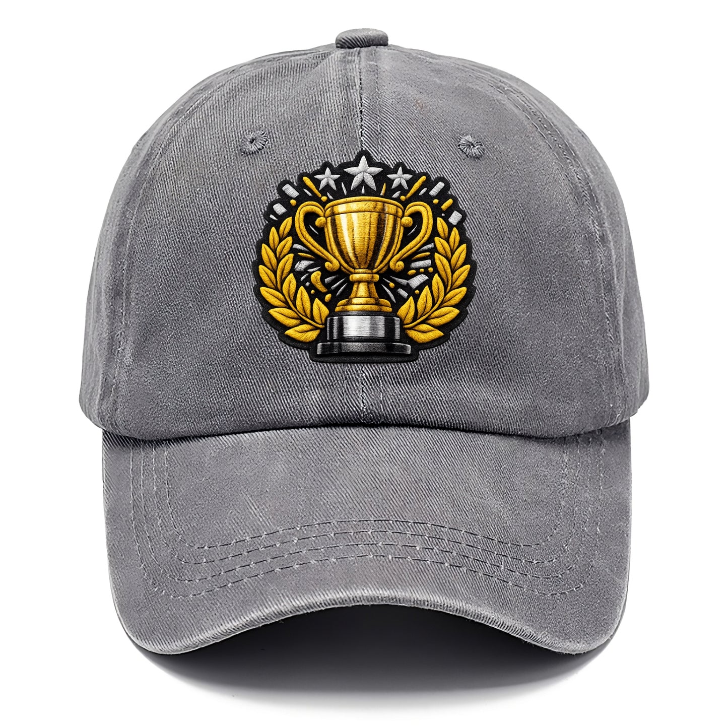 Embroidered patch design - CHAMPIONSHIP TROPHY - golden trophy cup with laurels in - Classic Cap - Urban Haze(Grey)