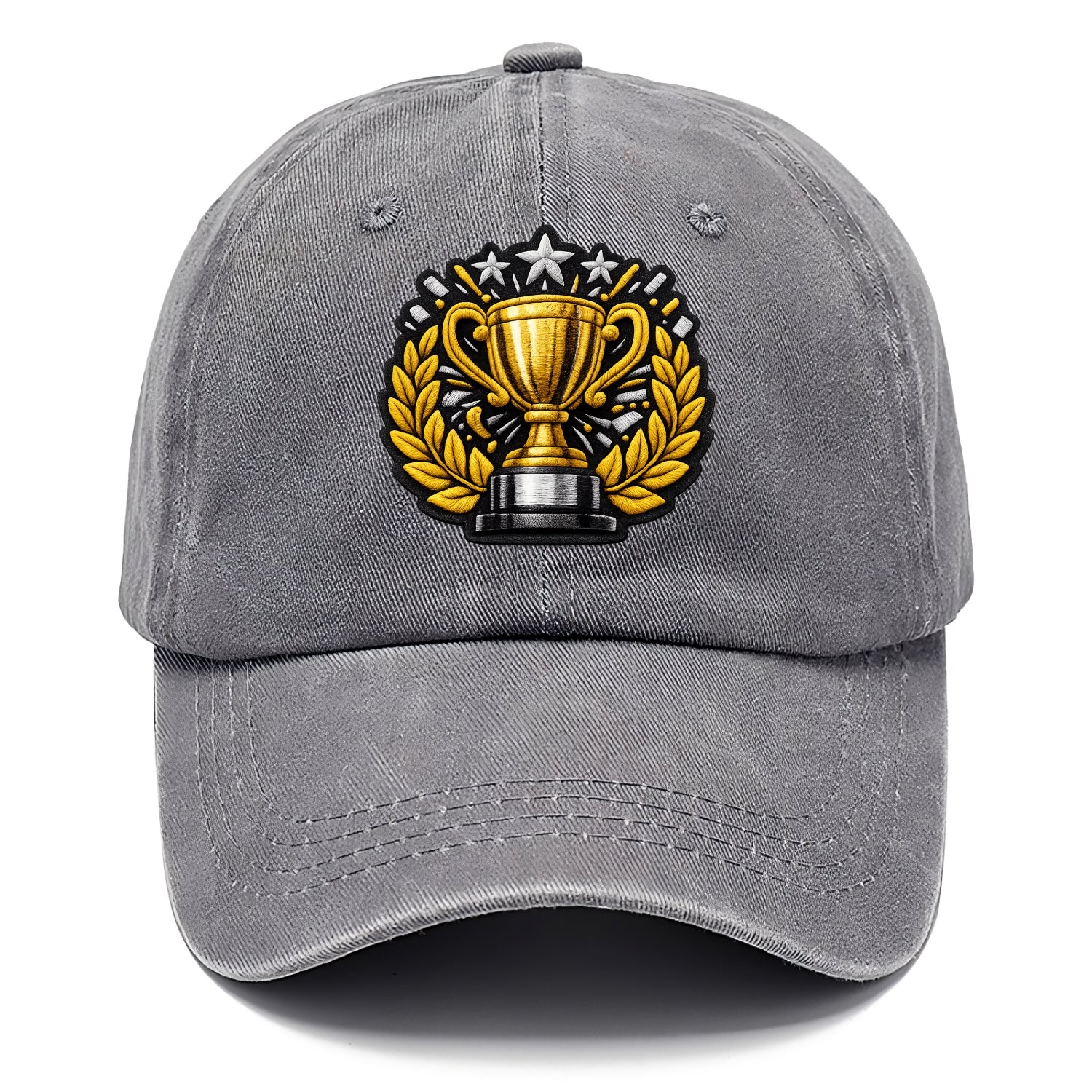 Embroidered patch design - CHAMPIONSHIP TROPHY - golden trophy cup with laurels in - Classic Cap - Urban Haze(Grey)