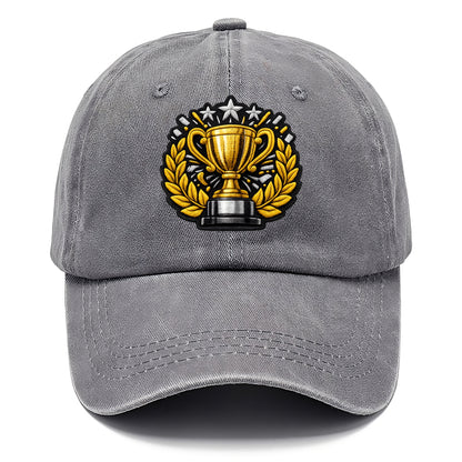 Embroidered patch design - CHAMPIONSHIP TROPHY - golden trophy cup with laurels in - Classic Cap - Urban Haze(Grey)