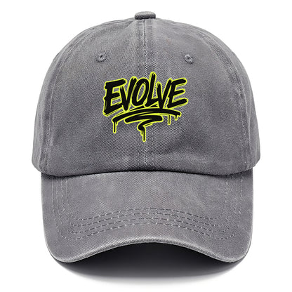 Bold typography design - "EVOLVE" - changing, becoming better - Classic Cap - Urban Haze(Grey)