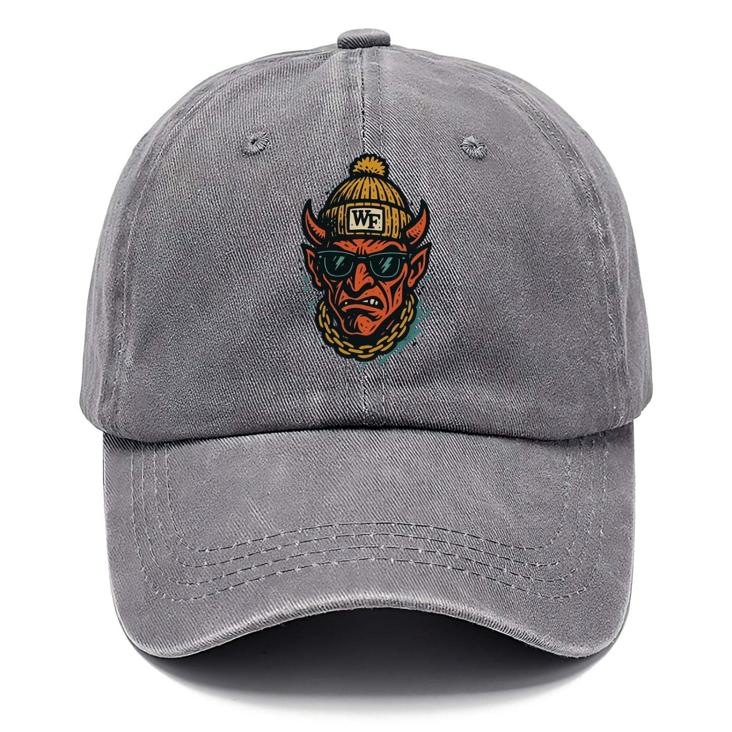 Winston-Salem Demon wearing Wake Forest beanie with WF patch - Classic Cap - Urban Haze(Grey)