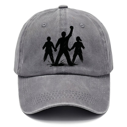 Human chain formation - unity and protection ink brushwork - Classic Cap - Urban Haze(Grey)