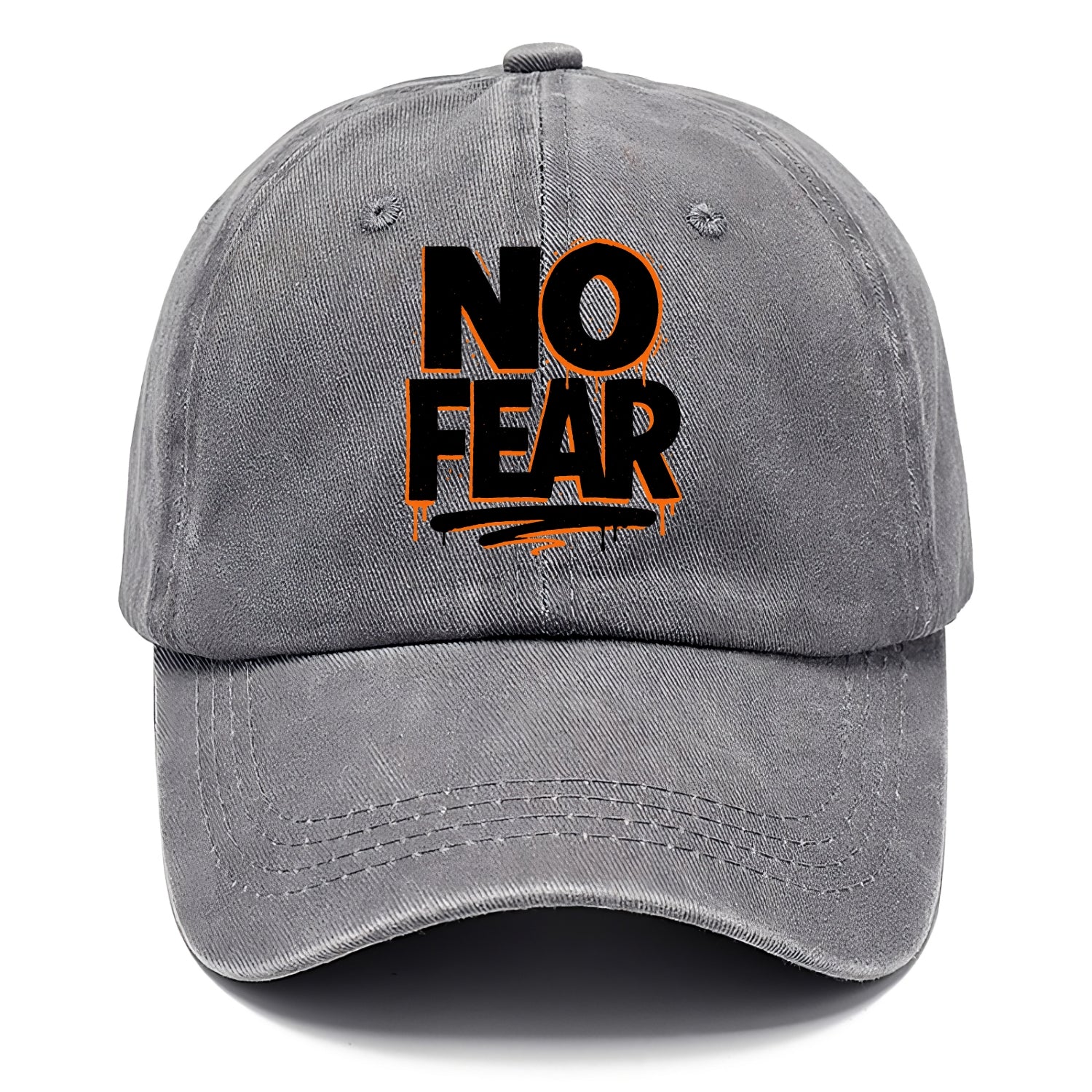 Bold typography design - "NO FEAR" - courage, bravery - Classic Cap - Urban Haze(Grey)