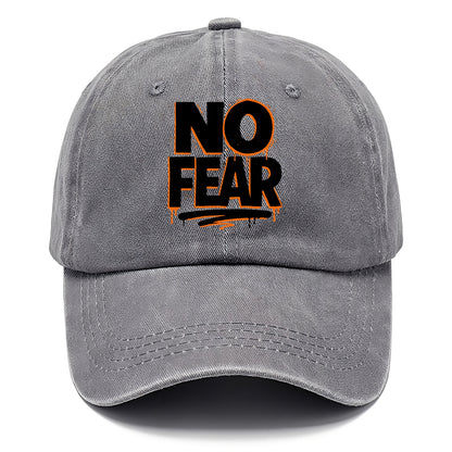 Bold typography design - "NO FEAR" - courage, bravery - Classic Cap - Urban Haze(Grey)
