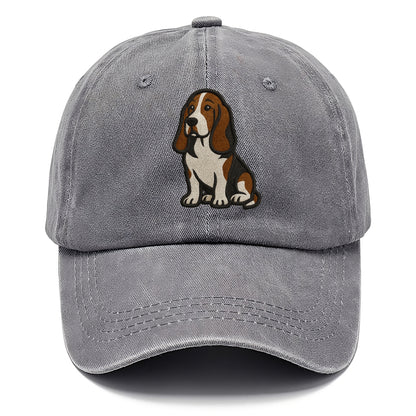 Basset Hound - Tri-color embroidered sit Classic Cap - Urban Haze(Grey)