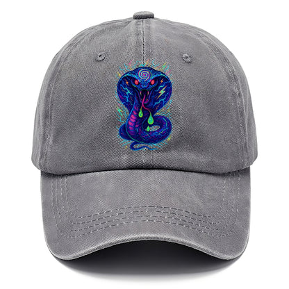 Mesmerizing cobra with hypnotic spiral patterns in the hood, scales that shimmer with - Classic Cap - Urban Haze(Grey)