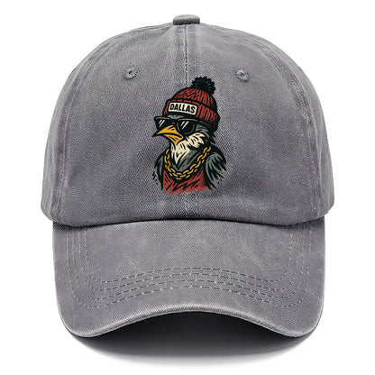 Dallas Mockingbird wearing Dallas beanie with pom pom and wayfarer sunglasses - Classic Cap - Urban Haze(Grey)