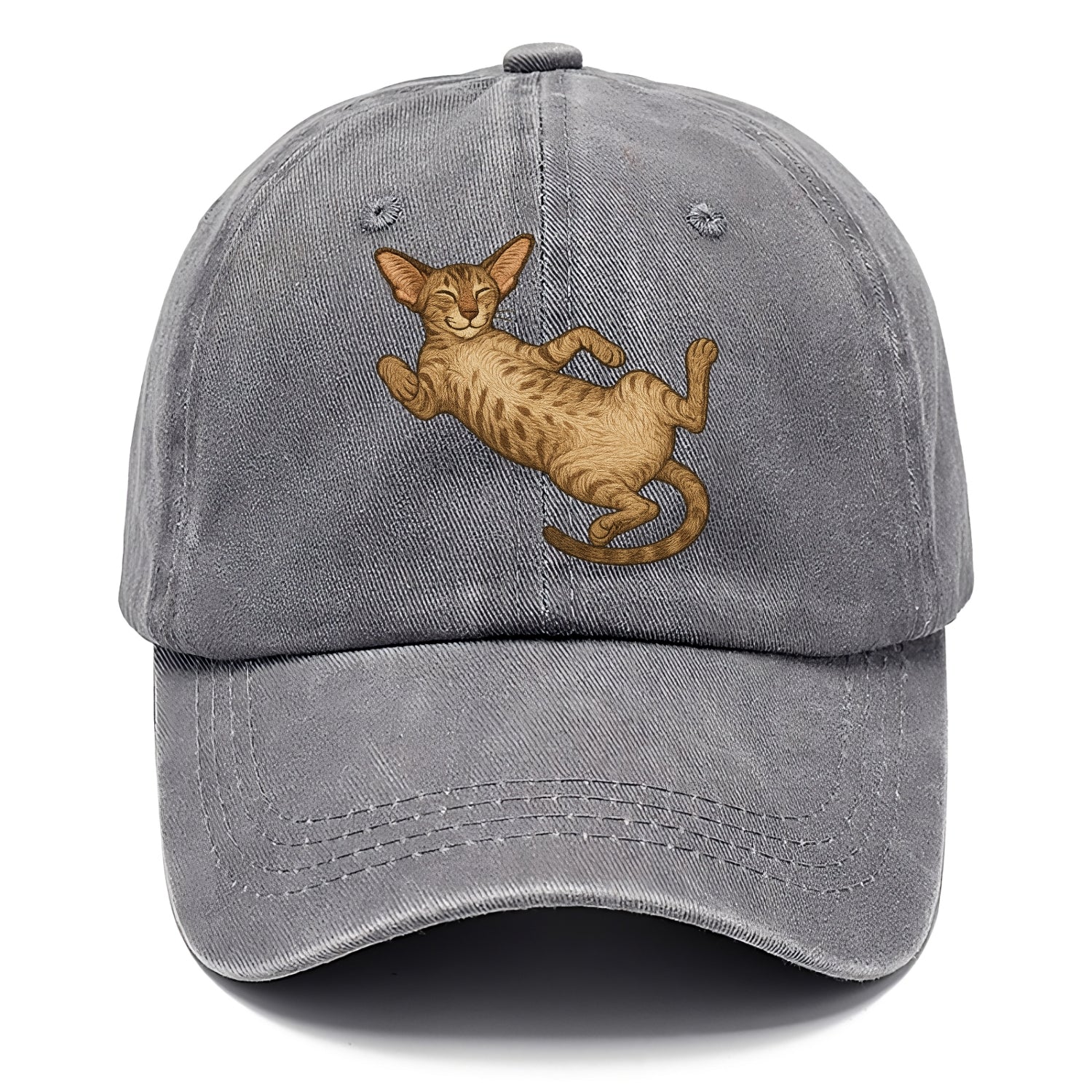 Oriental Shorthair  fully relaxed sprawl Classic Cap - Urban Haze(Grey)