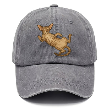 Oriental Shorthair  fully relaxed sprawl Classic Cap - Urban Haze(Grey)