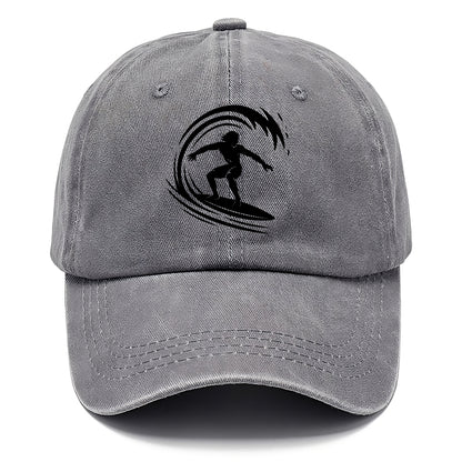 Hawaiian surfer riding big wave - Classic Cap - Urban Haze(Grey)