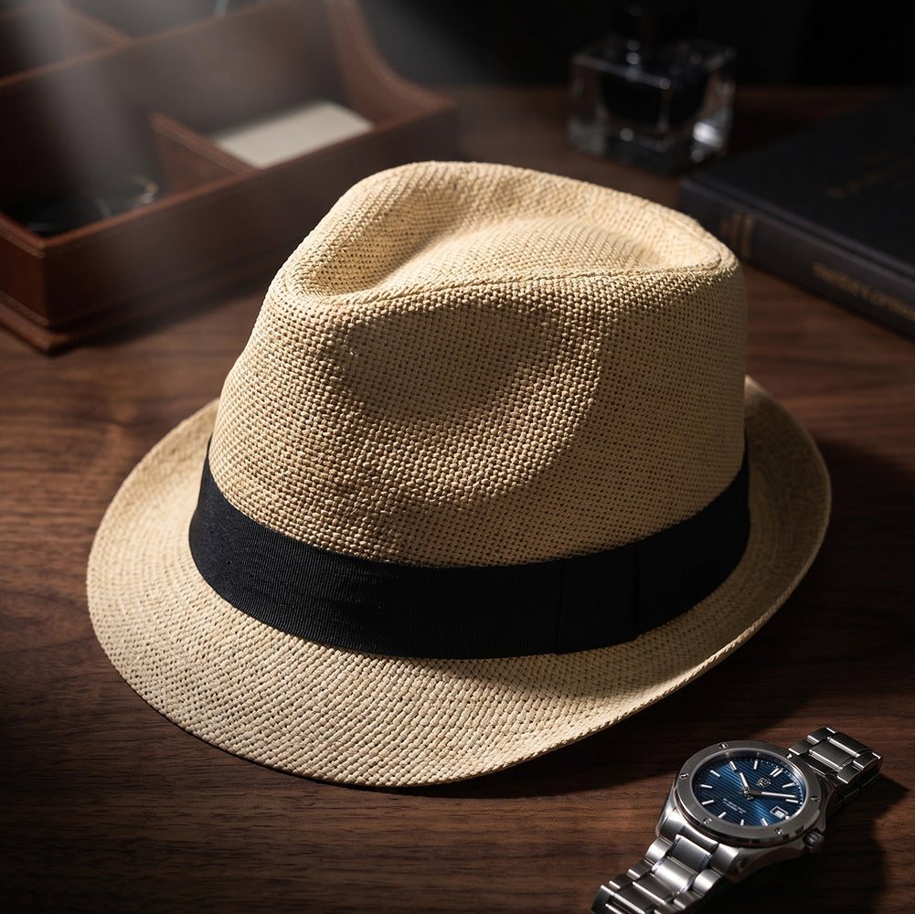 Vintage British Panama Straw Hat with Wide Brim