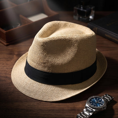 Vintage British Panama Straw Hat with Wide Brim