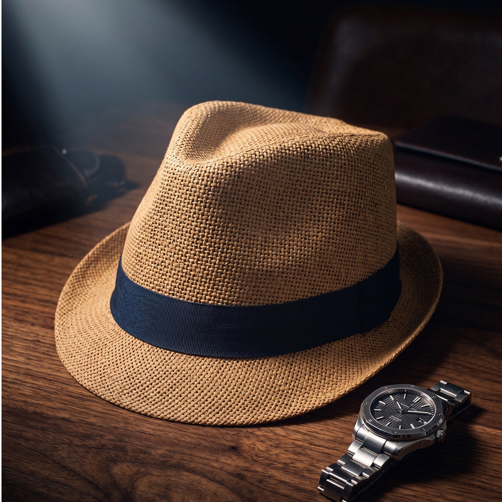 Vintage British Panama Straw Hat with Wide Brim