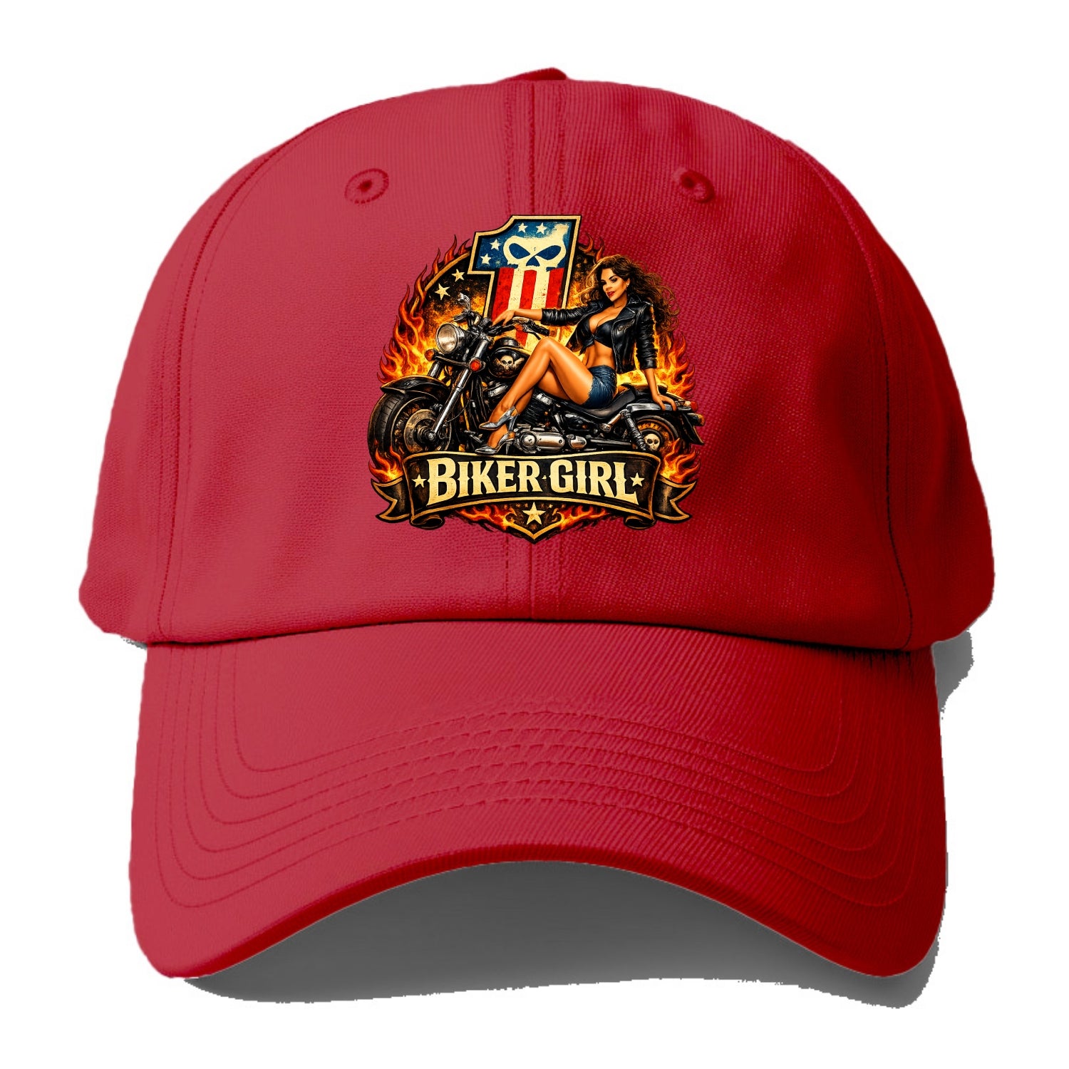 Vintage Biker Pin Up - Baseball Cap