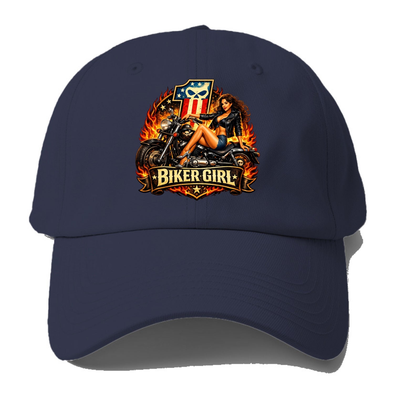 Vintage Biker Pin Up - Baseball Cap