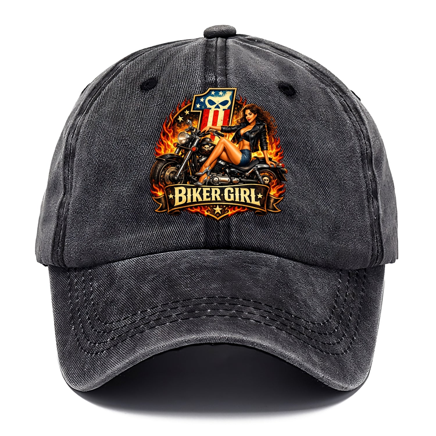 Vintage Biker Pin Up - Classic Cap
