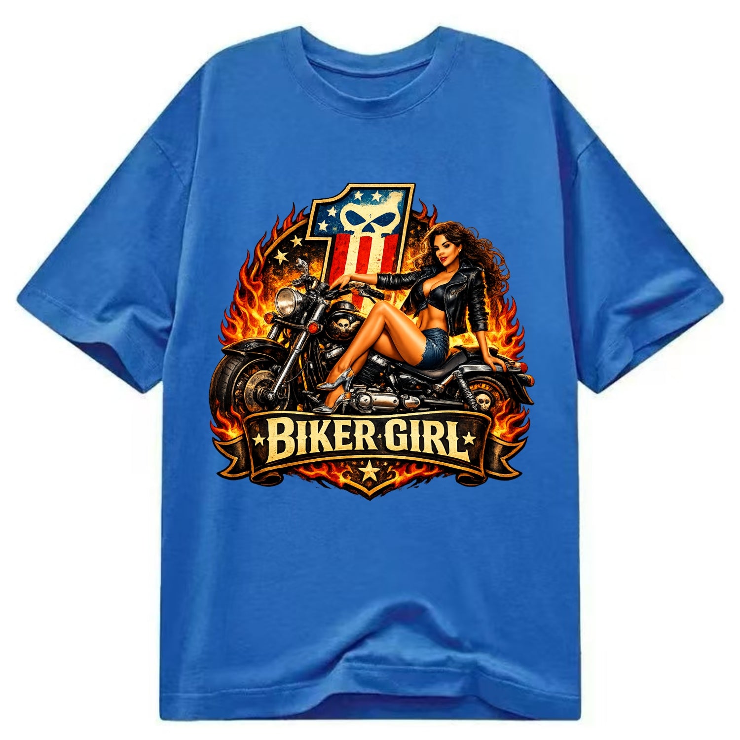 Vintage Biker Pin Up - Classic T-shirt