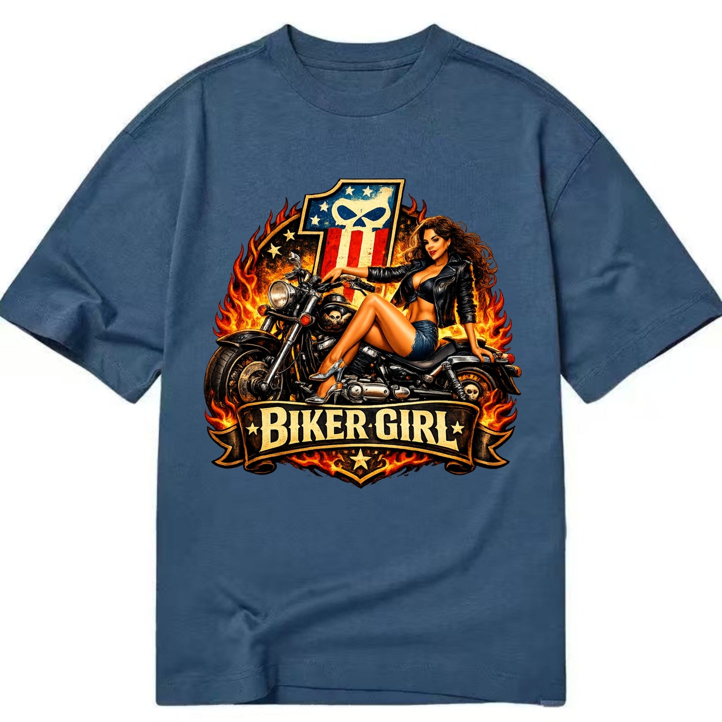 Vintage Biker Pin Up - Classic T-shirt