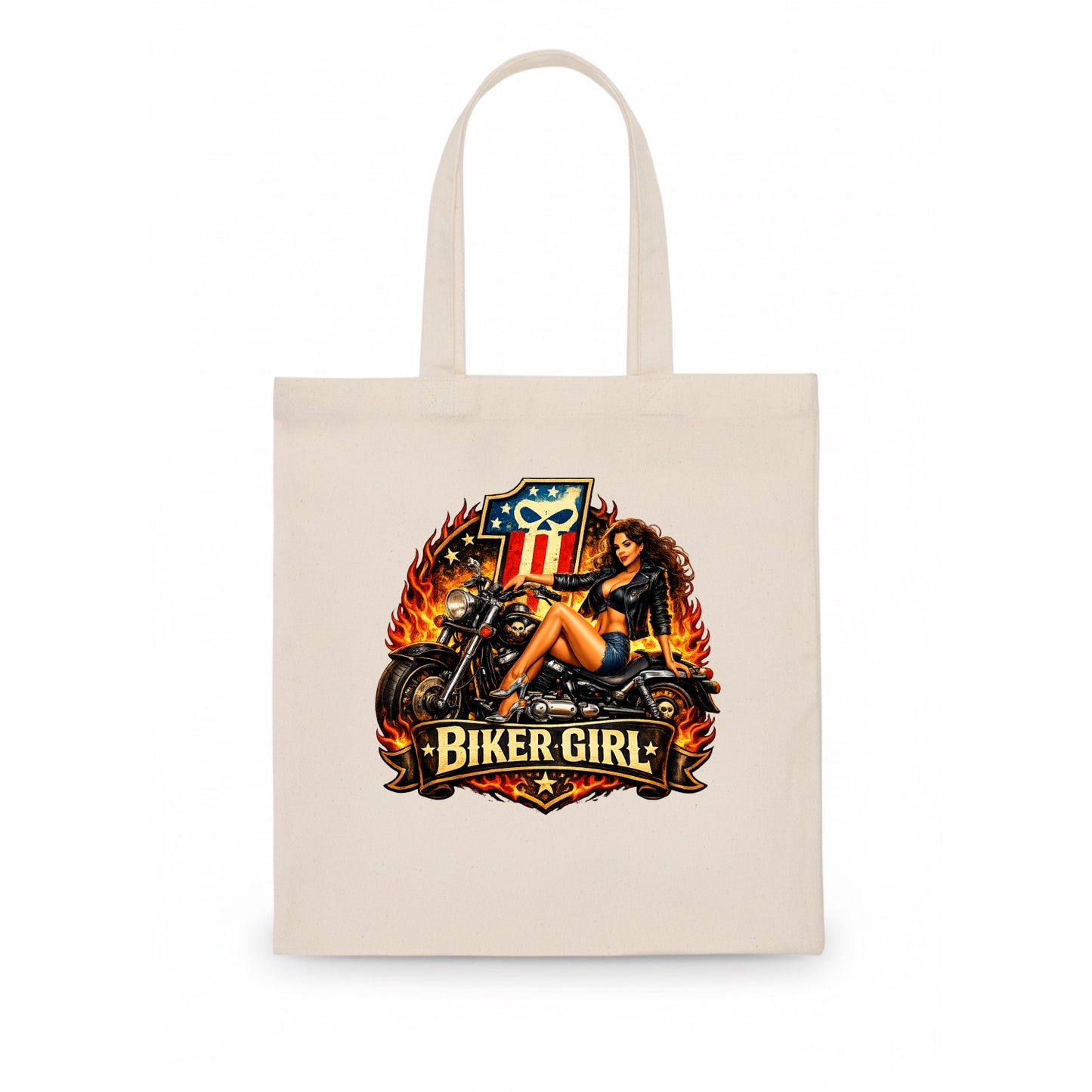 Vintage Biker Pin Up - Tote Bag
