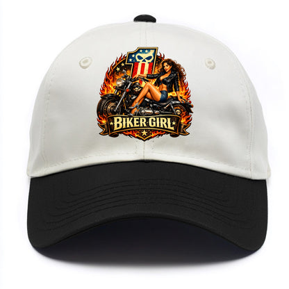 Vintage Biker Pin Up - Two Tone Cap