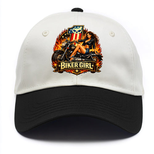 Vintage Biker Pin Up - Two Tone Cap