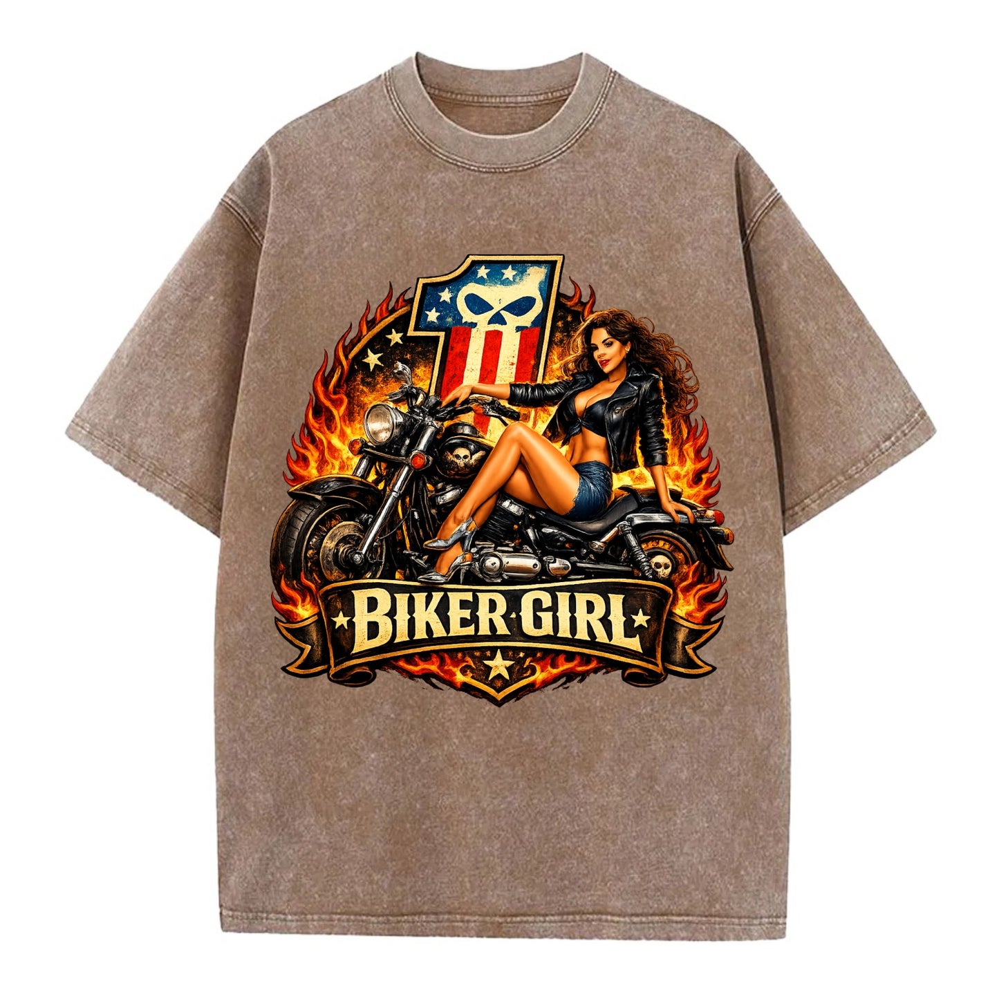 Vintage Biker Pin Up - Vintage T-shirt