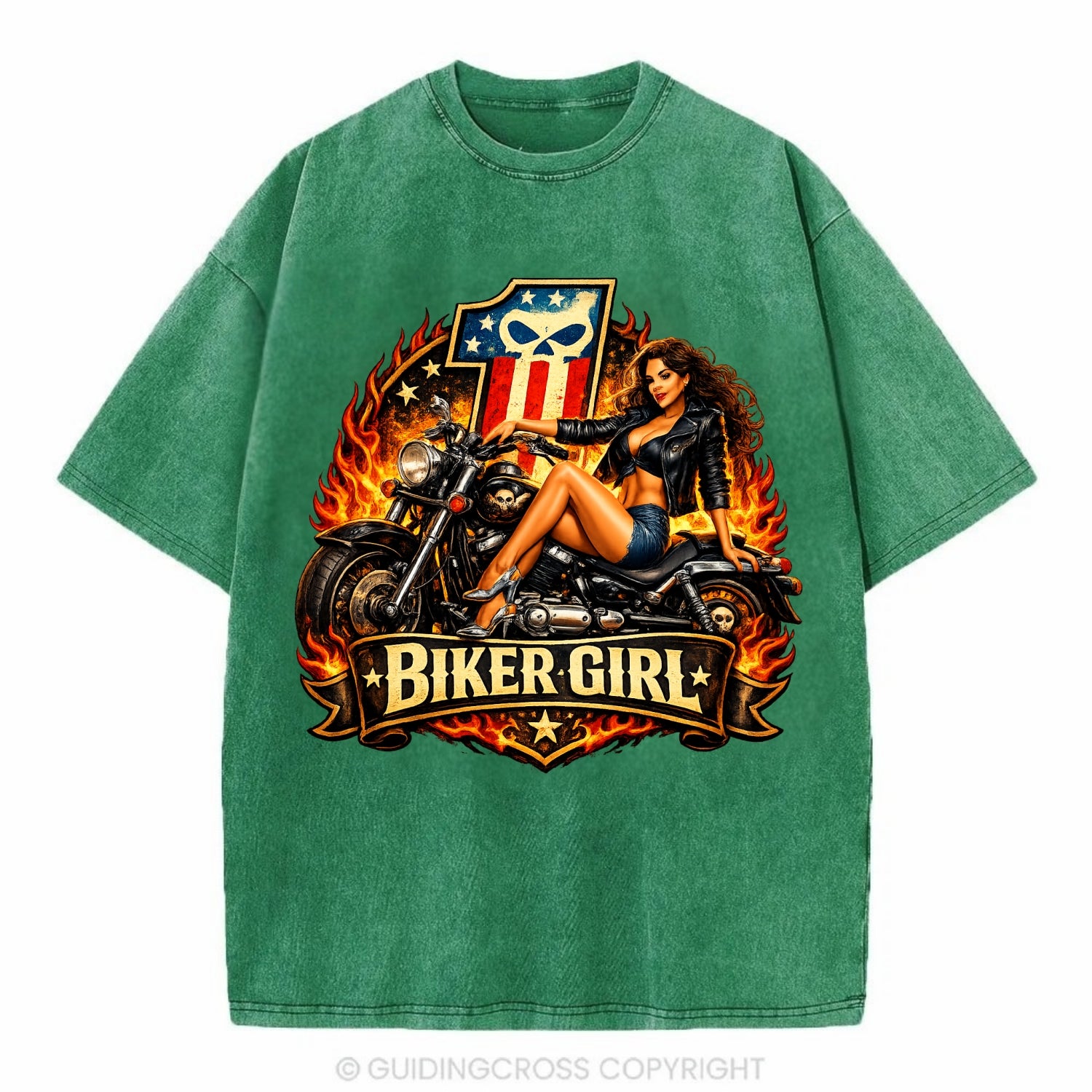 Vintage Biker Pin Up - Vintage T-shirt