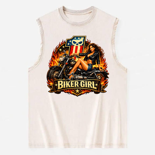 Vintage Biker Pin Up - Vintage Washed Tank