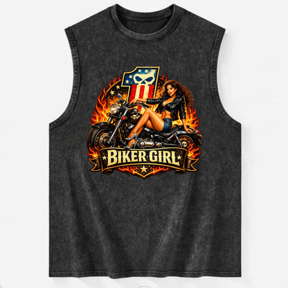 Vintage Biker Pin Up - Vintage Washed Tank