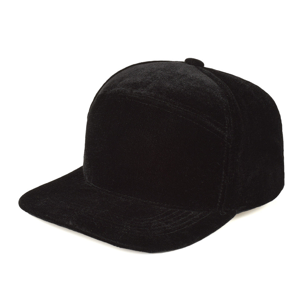 Velvet Solid Color Flat Duck Tongue Hip Hop Street Dance Baseball Cap