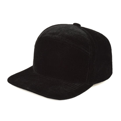 Velvet Solid Color Flat Duck Tongue Hip Hop Street Dance Baseball Cap