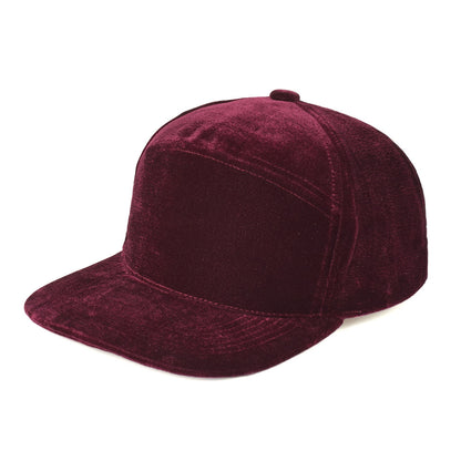 Velvet Solid Color Flat Duck Tongue Hip Hop Street Dance Baseball Cap