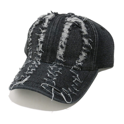 Vintage Washed Distressed Denim Baseball Cap