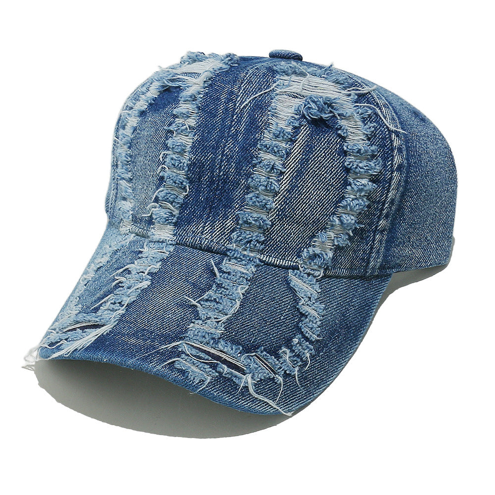 Vintage Washed Distressed Denim Baseball Cap