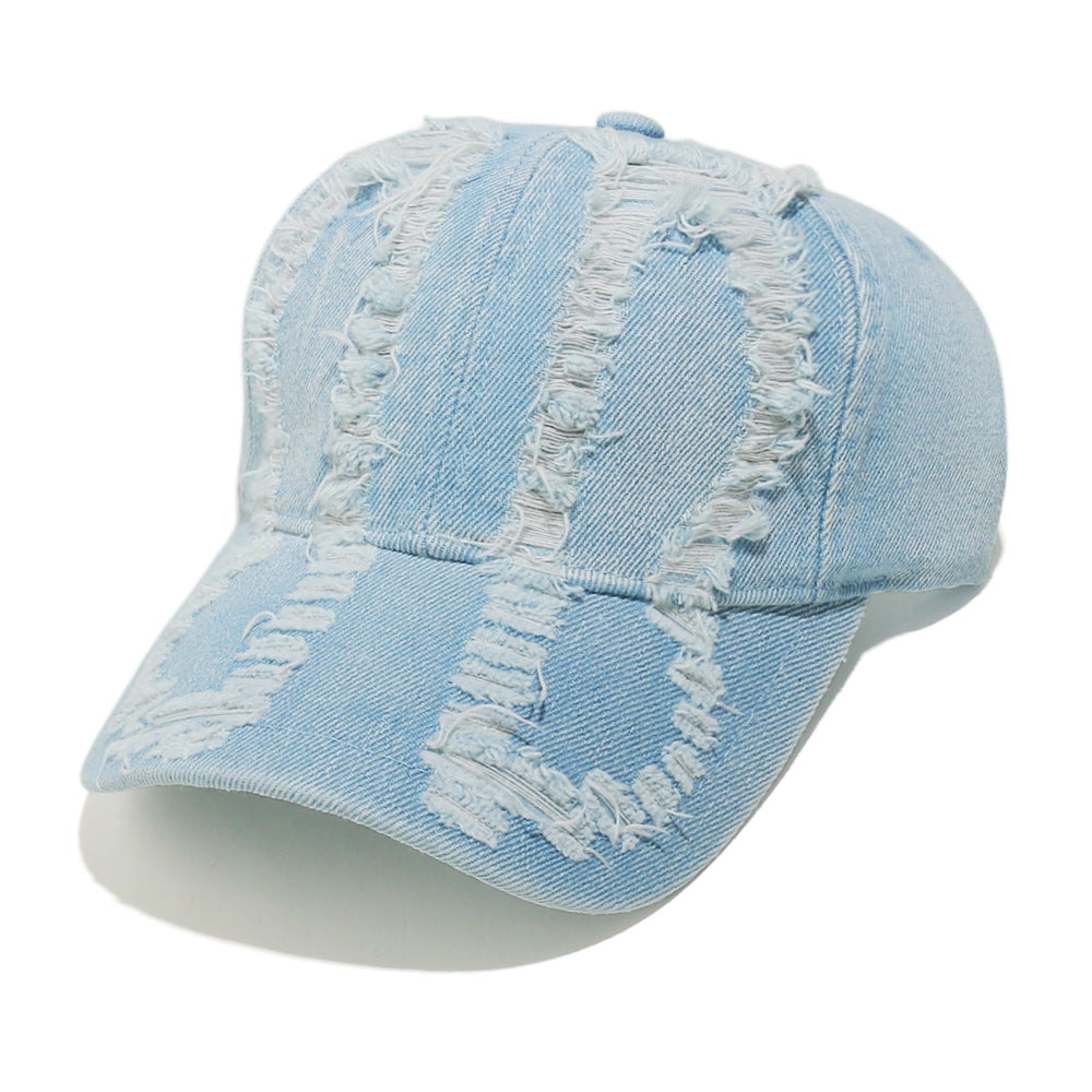 Vintage Washed Distressed Denim Baseball Cap