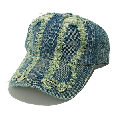 Vintage Washed Distressed Denim Baseball Cap