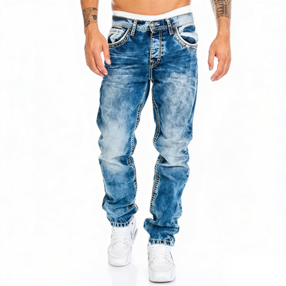 Vintage Wash Straight Leg Hip Hop Jeans