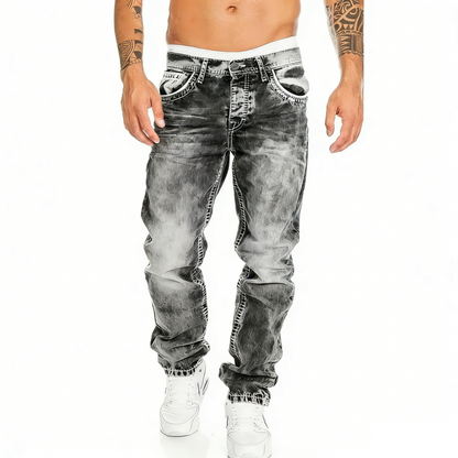 Vintage Wash Straight Leg Hip Hop Jeans