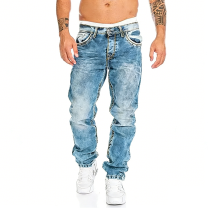Vintage Wash Straight Leg Hip Hop Jeans