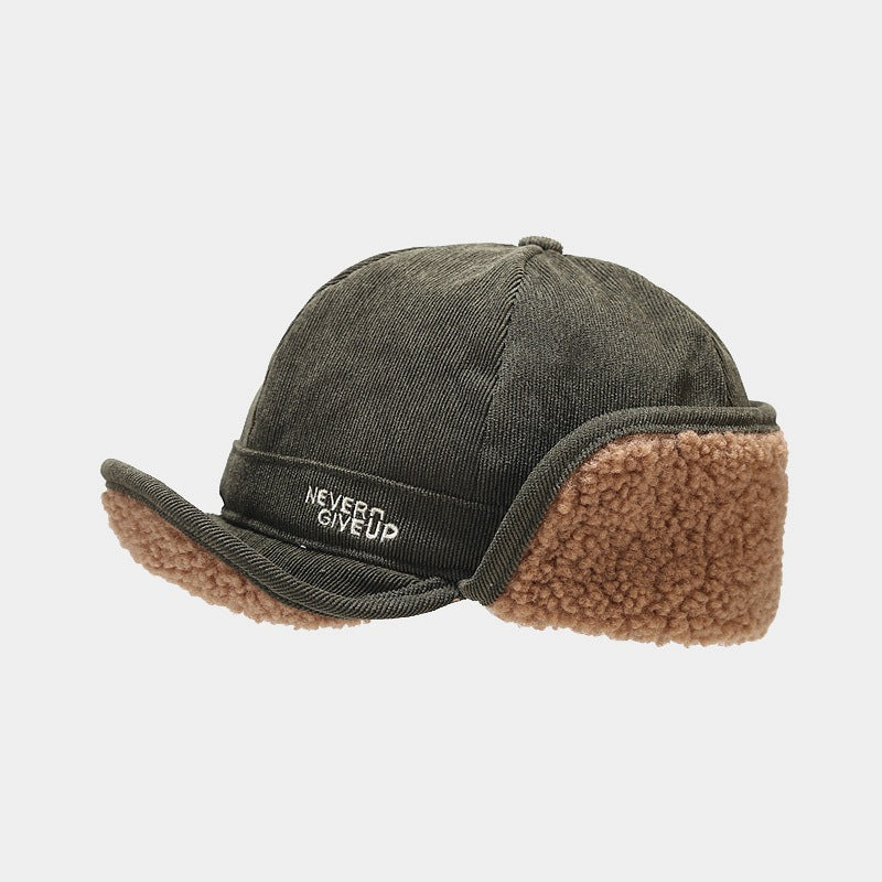 Warm Corduroy Earmuff Cap - Winter Style for All