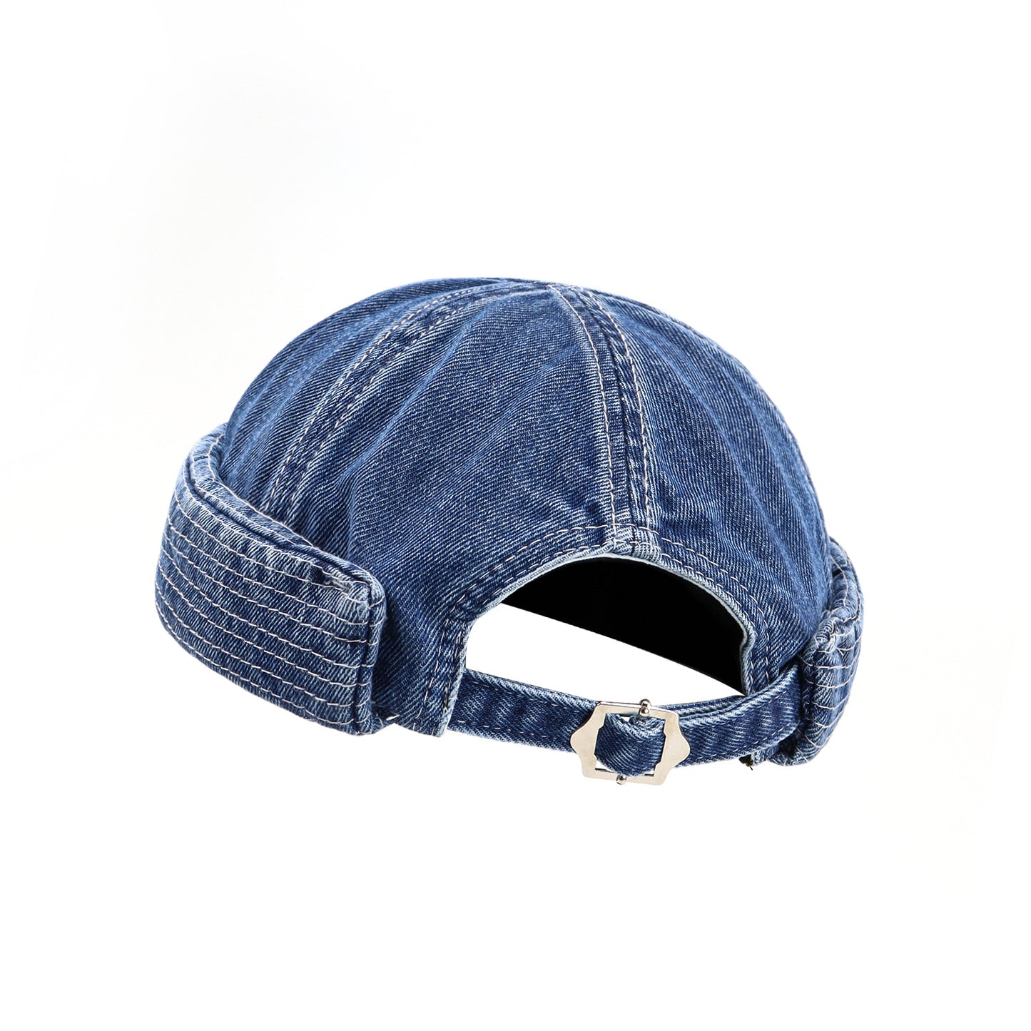 Washed Denim Sailor Hat - Retro Streetwear Style