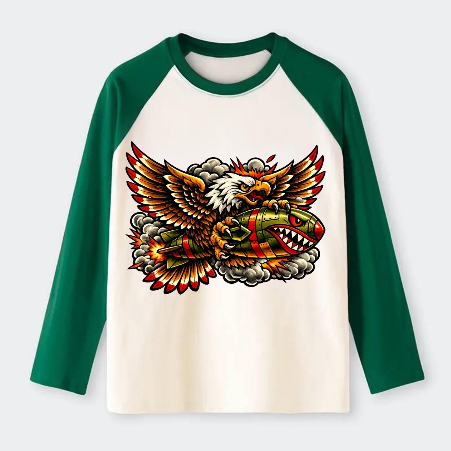 War Eagle Bomb - Raglan Long Sleeve T-Shirt