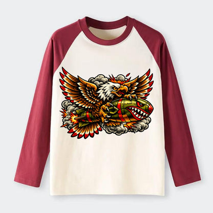 War Eagle Bomb - Raglan Long Sleeve T-Shirt