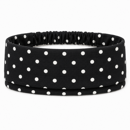 Wide Elastic Polka Dot Headband for Women