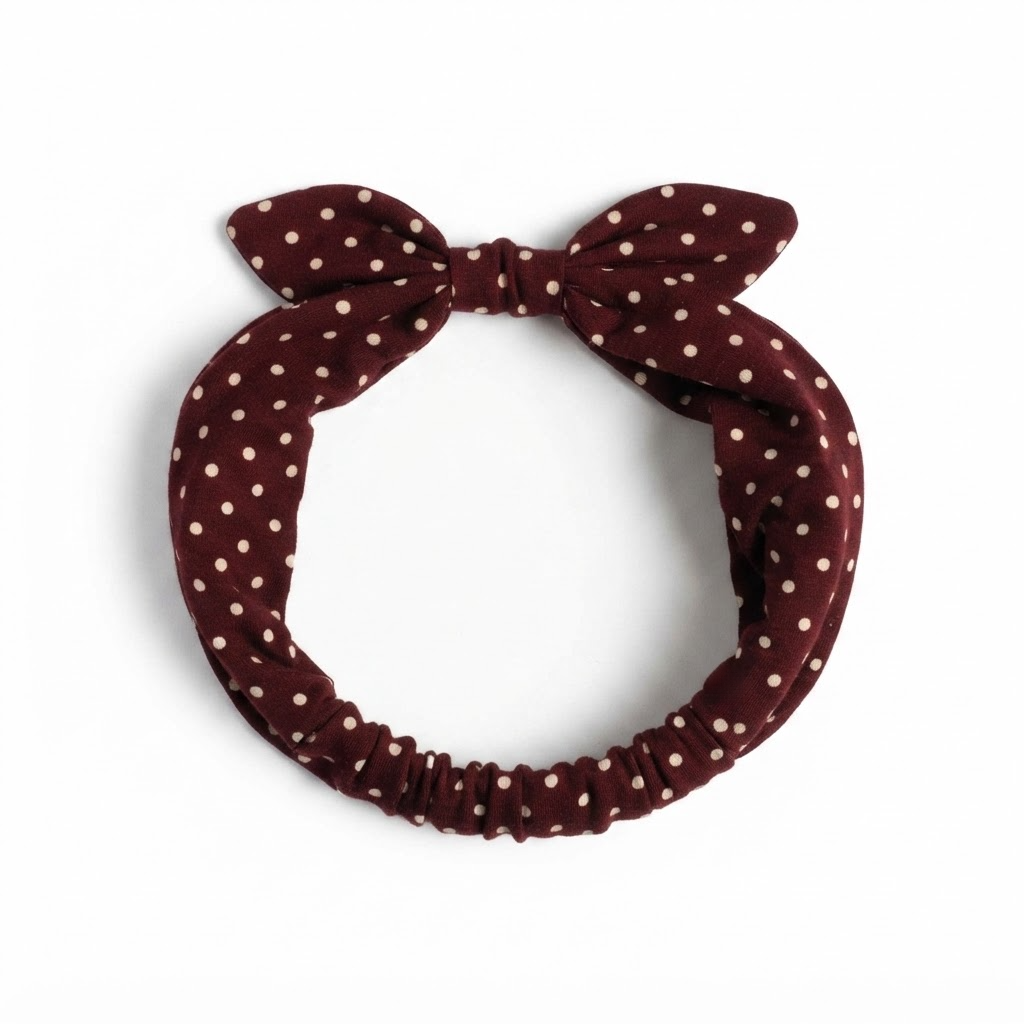 Wide Elastic Polka Dot Headband for Women