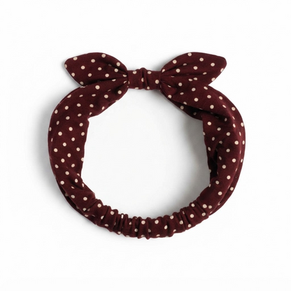 Wide Elastic Polka Dot Headband for Women