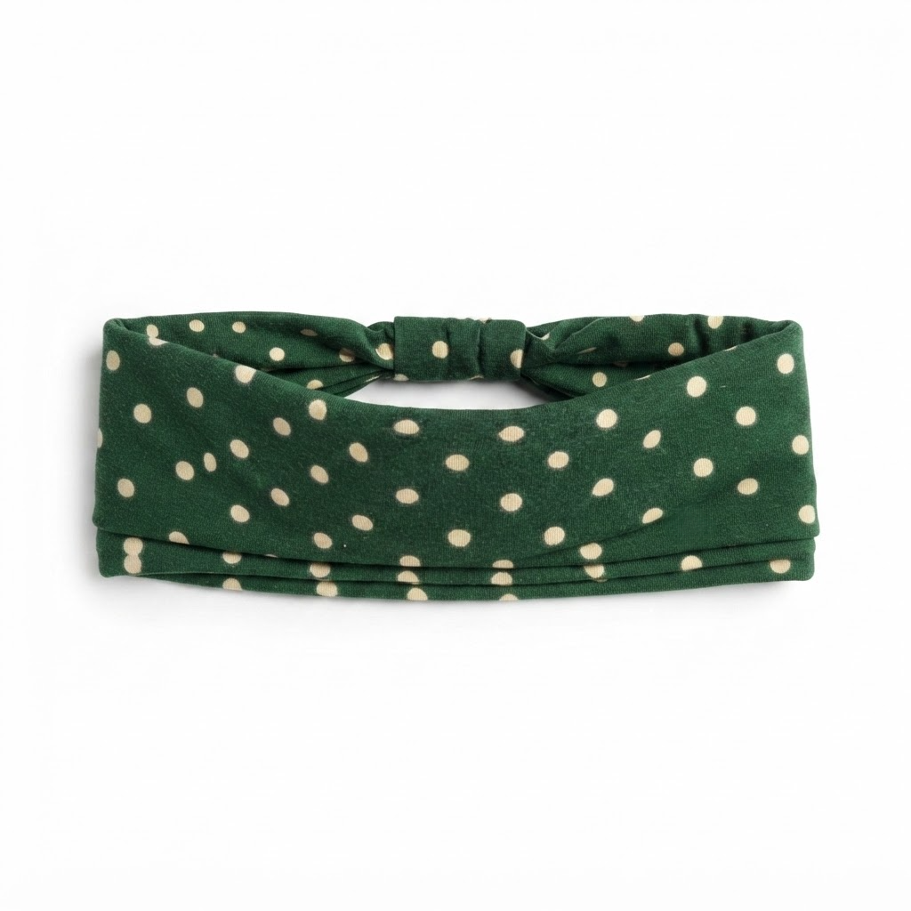 Wide Elastic Polka Dot Headband for Women