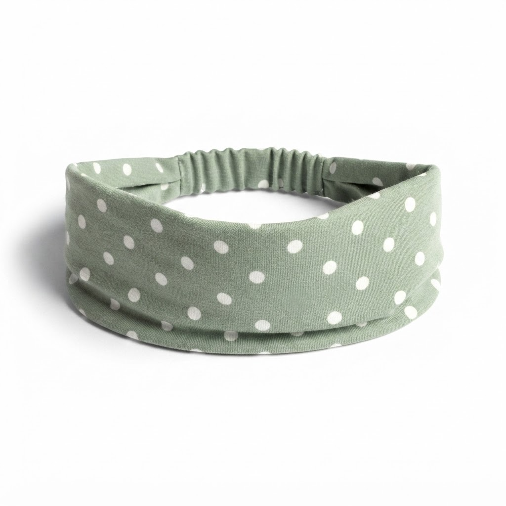 Wide Elastic Polka Dot Headband for Women