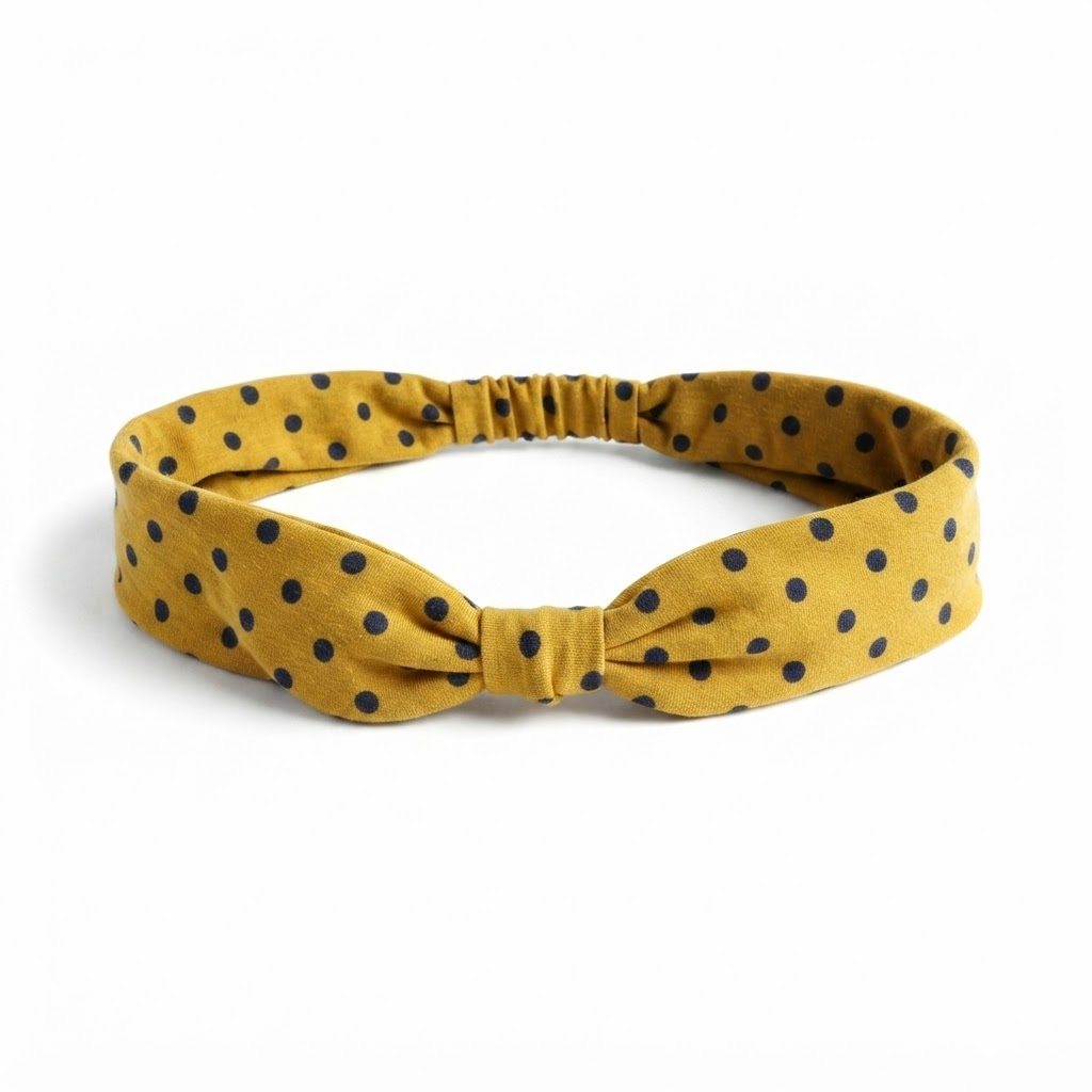 Wide Elastic Polka Dot Headband for Women