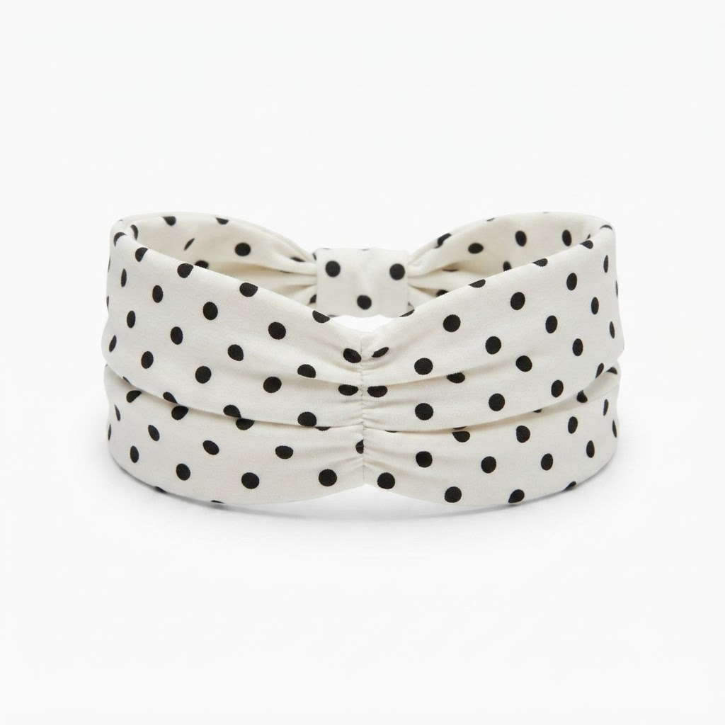 Wide Elastic Polka Dot Headband for Women